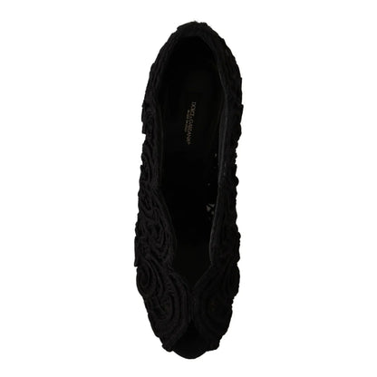 Scandalously Sexy Dolce Gabbana Black Lace Heels &