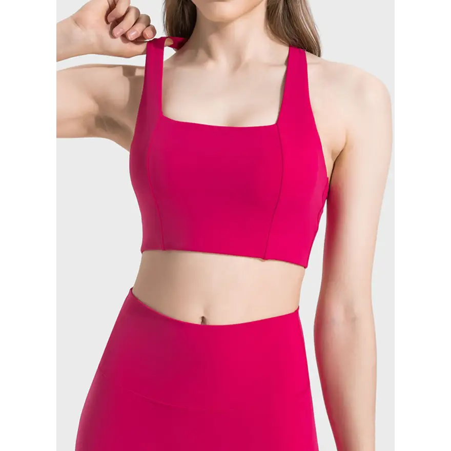 Elevate Your Workout with Our Scoop Neck Sports Bra Clothing Tops Trendsi