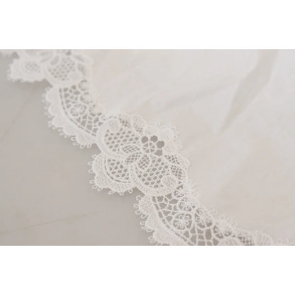 Seductive Elegance Dolce Gabbana White Lace Trim Blouse &