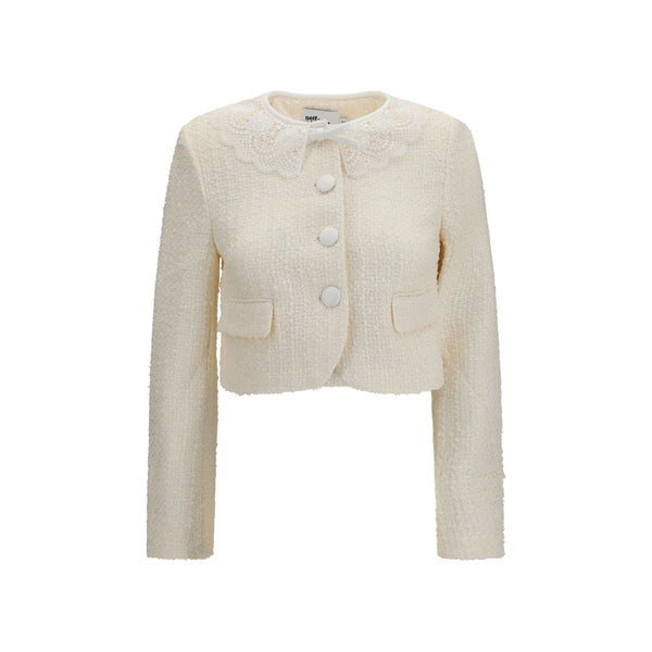 Self-Portrait Sport Jackets - Beige Polyester Full-Length Jacket