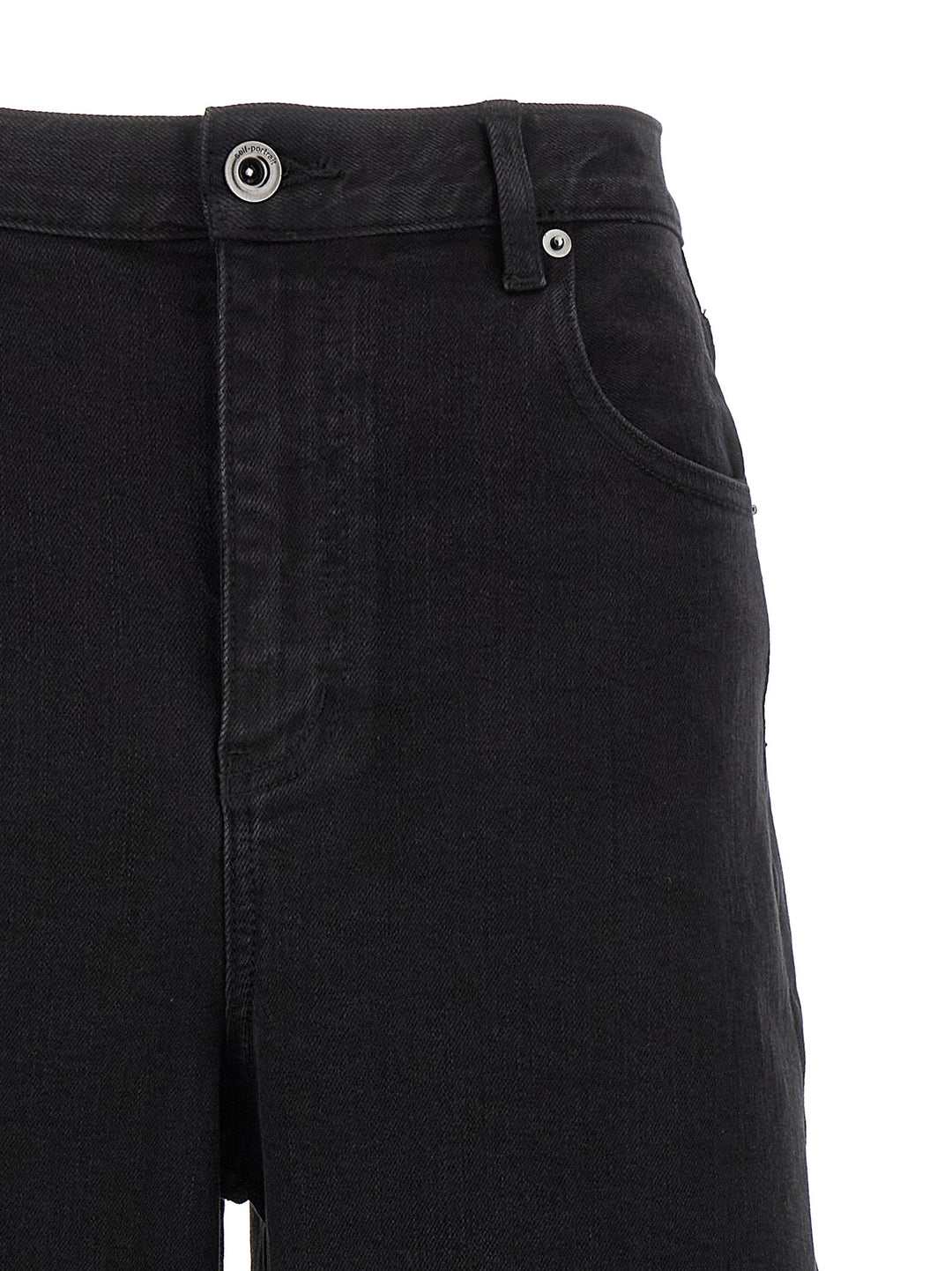 Self-portrait Black Cotton High-waisted Jean