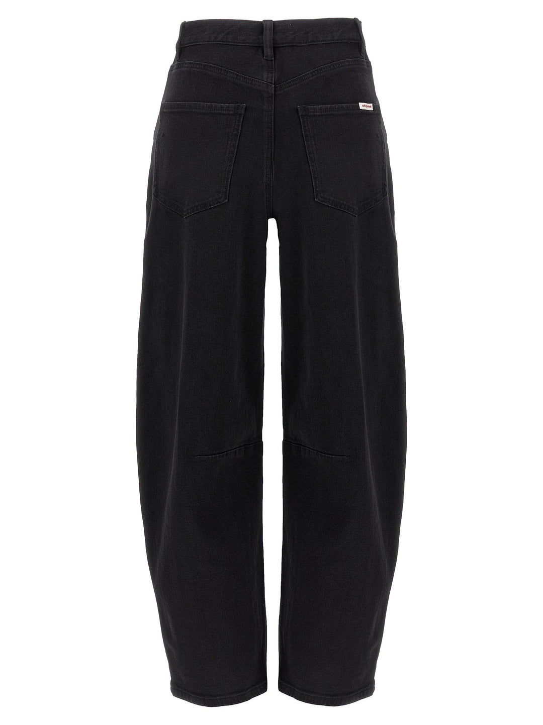 Self-portrait Black Cotton High-waisted Jean