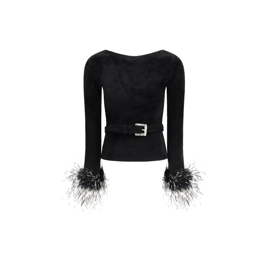 Self-portrait Black Viscose Blouse