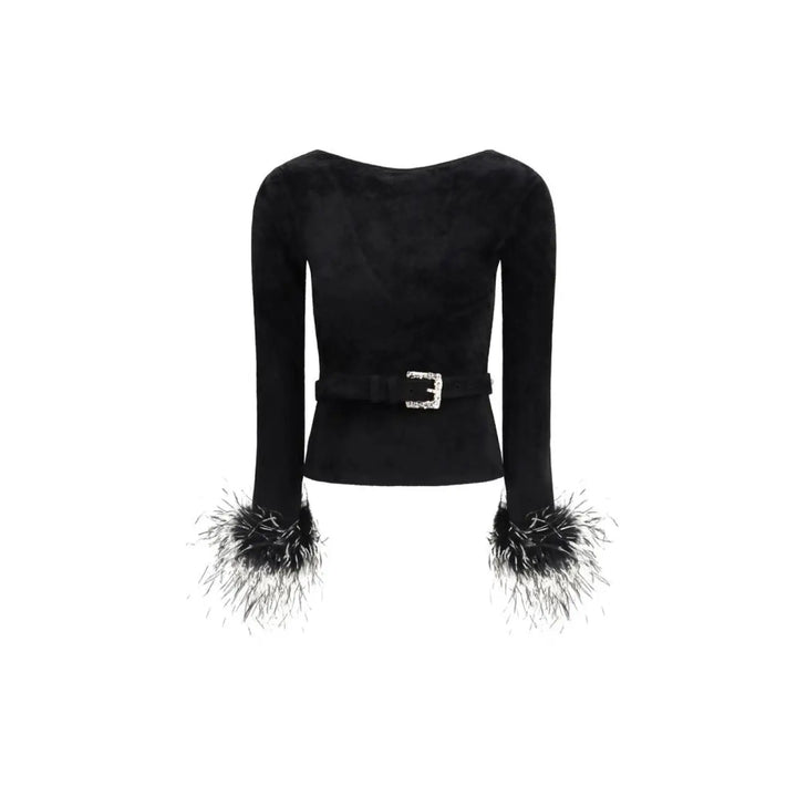 Self-portrait Black Viscose Blouse