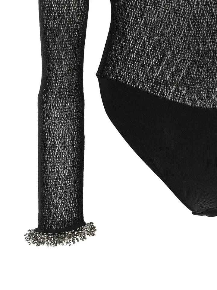 Self-portrait Black Viscose Tank Tops