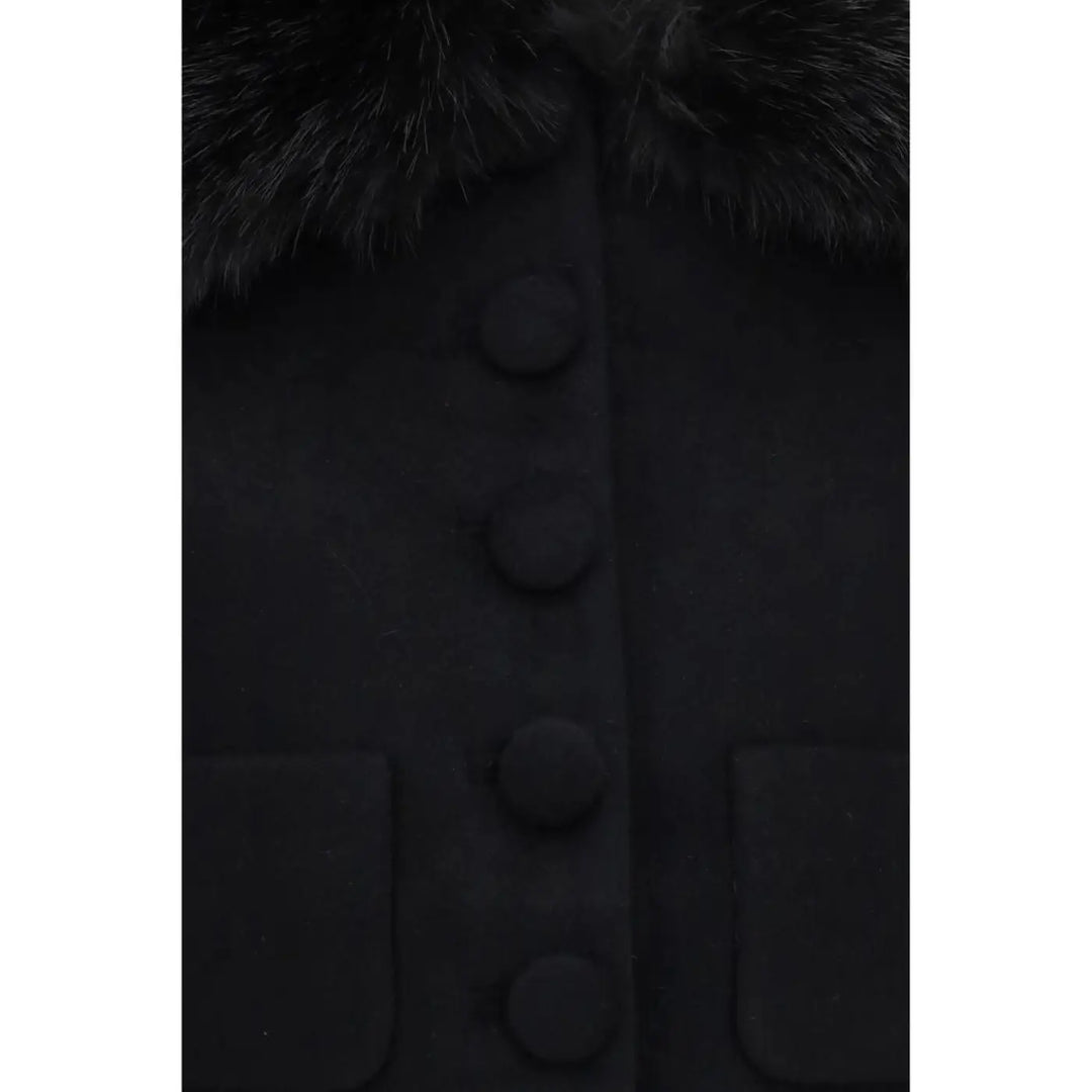 Self-portrait Black Wool Oves Aries Full-length Jacket