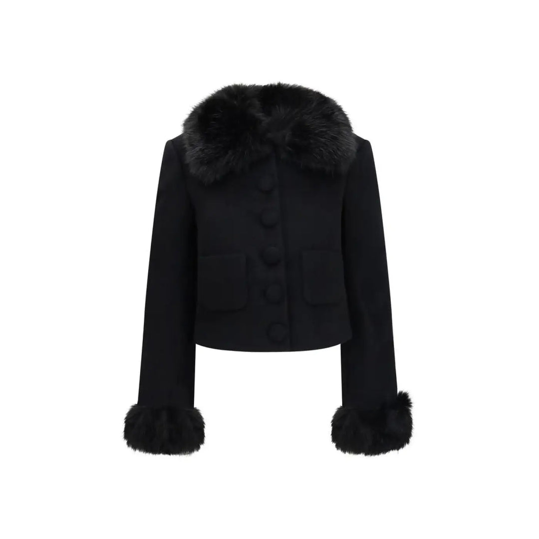 Self-portrait Black Wool Oves Aries Full-length Jacket