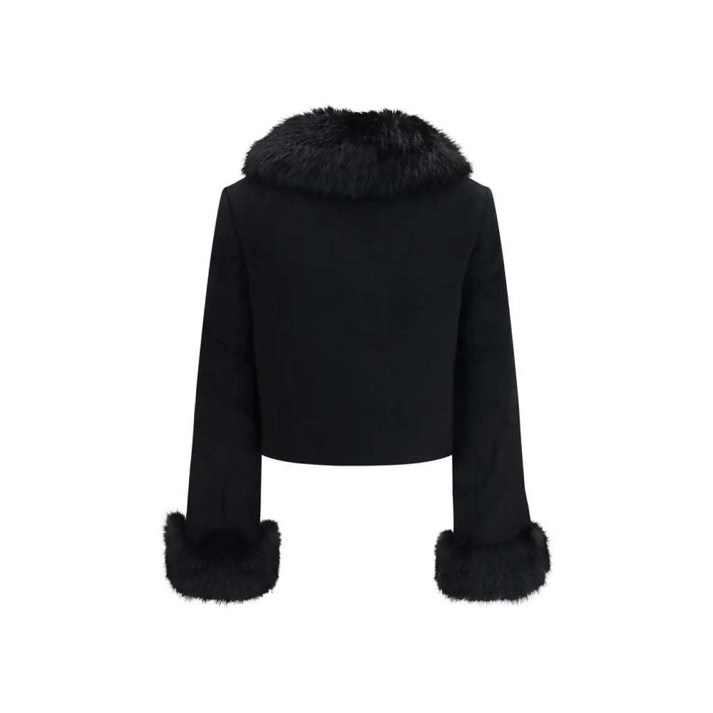 Self-portrait Black Wool Oves Aries Full-length Jacket