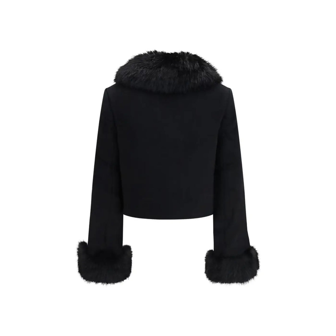 Self-portrait Black Wool Oves Aries Full-length Jacket