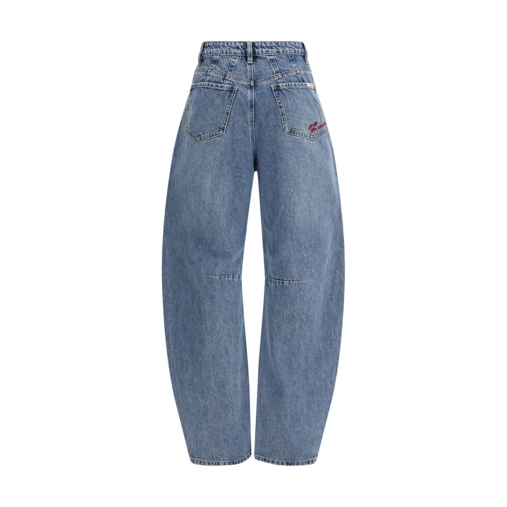 Self-portrait Blue Cotton Relaxed Fit Jeans