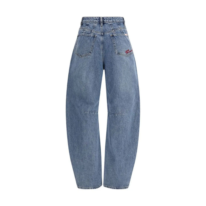 Self-portrait Blue Cotton Relaxed Fit Jeans