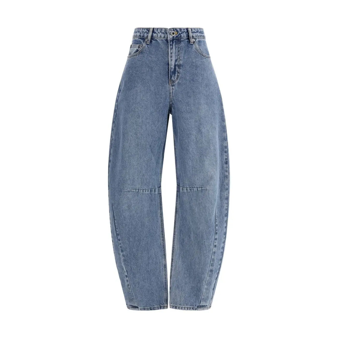 Self-portrait Blue Cotton Relaxed Fit Jeans