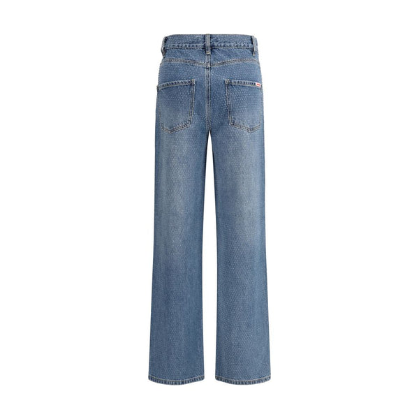 Self-portrait Blue Cotton Straight-leg Jeans