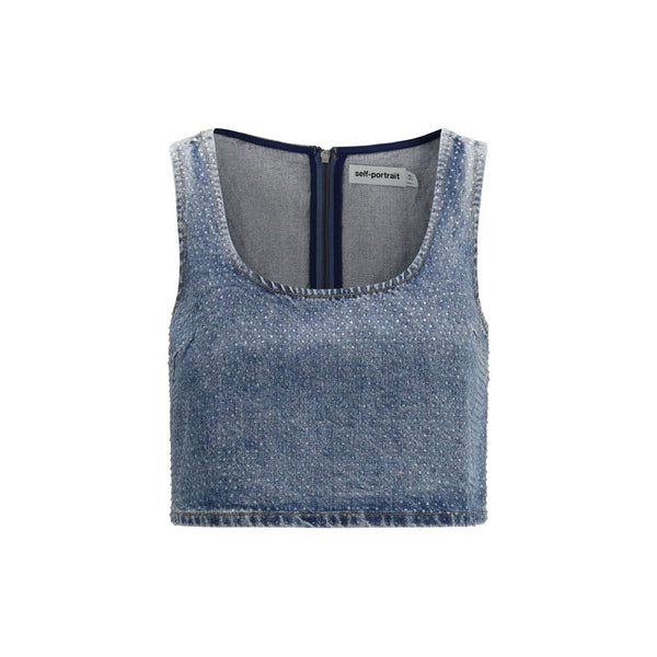 Self-Portrait Shirts - Blue Denim Shirt