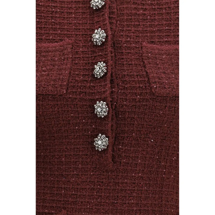 Self-portrait Bordeaux Polyester Casual Dress