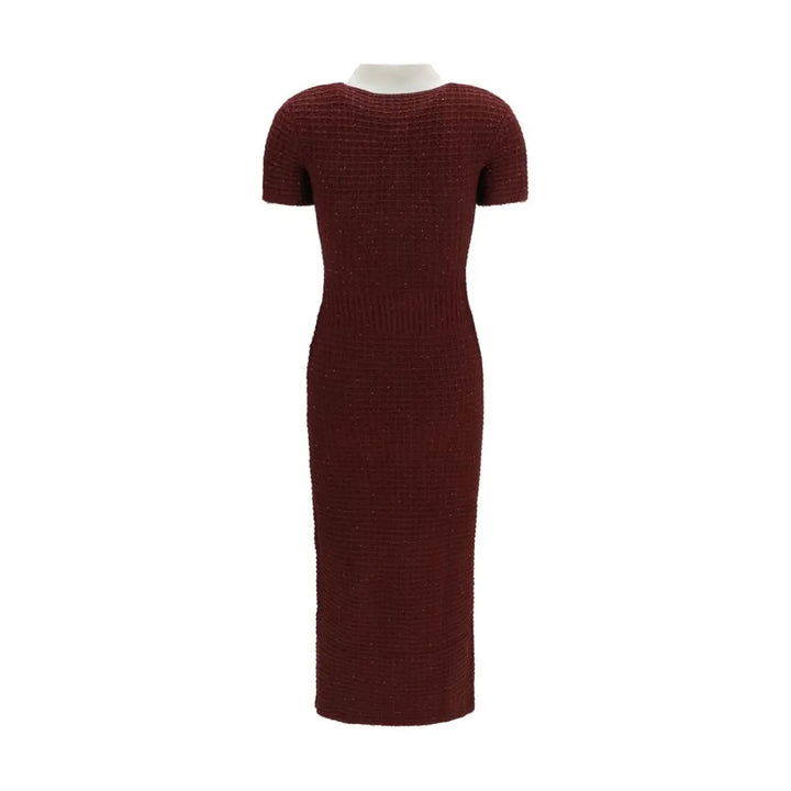 Self-portrait Bordeaux Polyester Casual Dress
