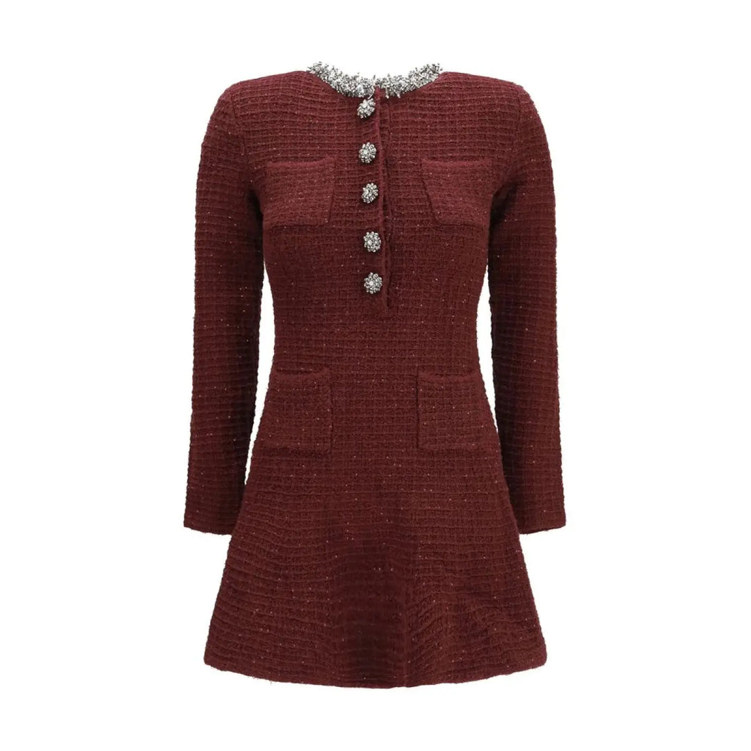 Self-portrait Bordeaux Polyester Casual Dress