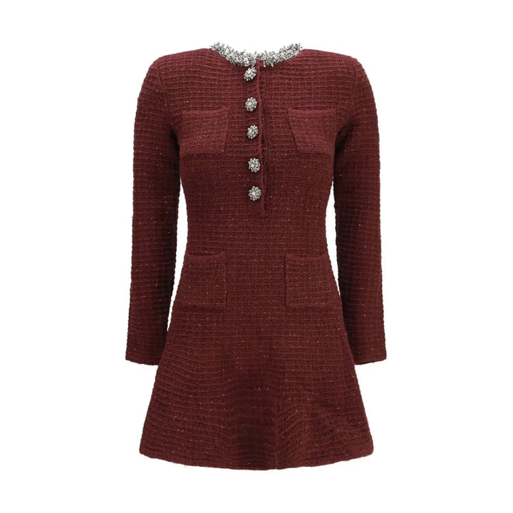 Self-portrait Bordeaux Polyester Casual Dress