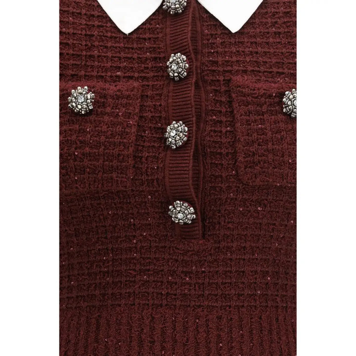 Self-portrait Bordeaux Polyester Casual Dress