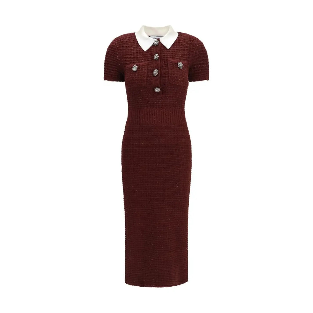 Self-portrait Bordeaux Polyester Casual Dress