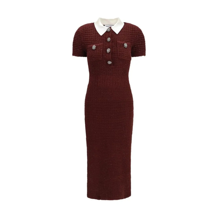Self-portrait Bordeaux Polyester Casual Dress