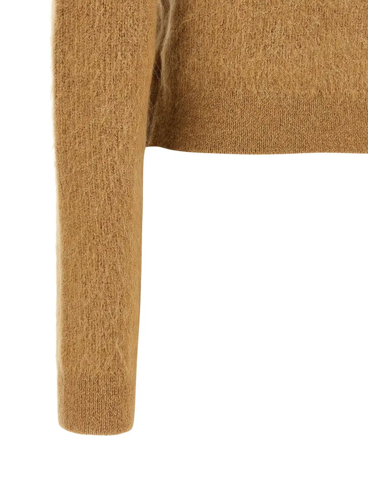Self-portrait Brown Polyester Cardigan