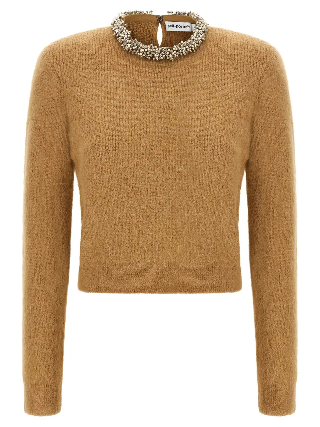 Self-portrait Brown Polyester Cardigan