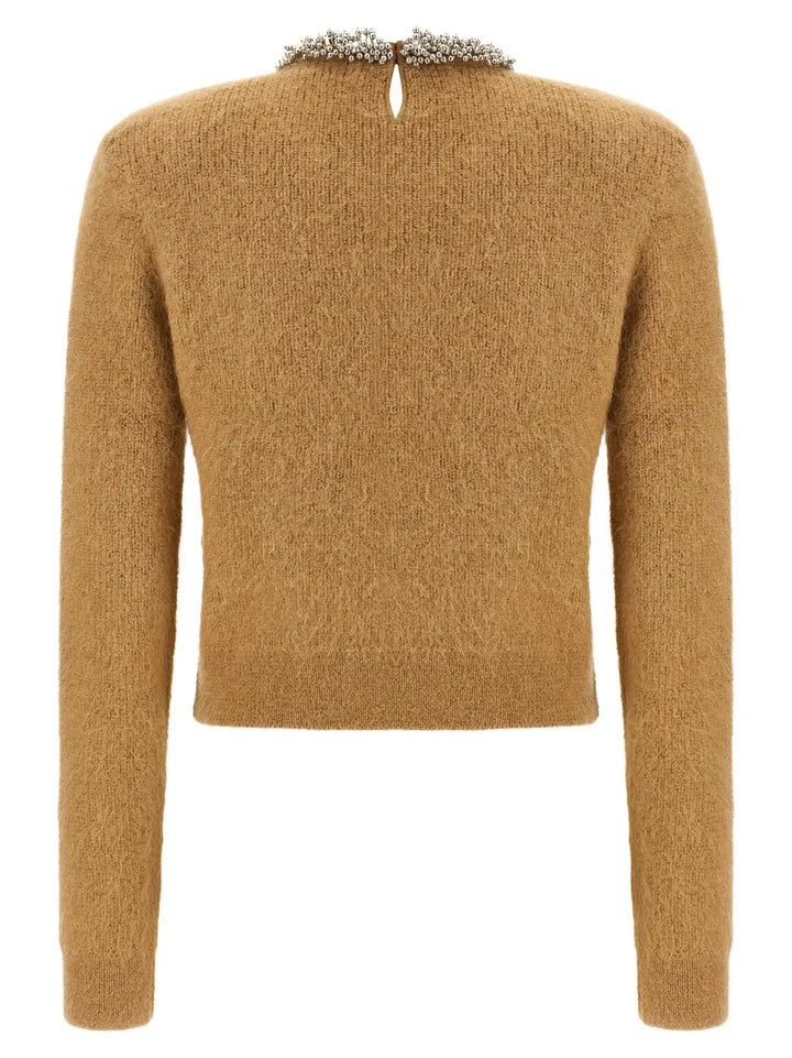 Self-portrait Brown Polyester Cardigan