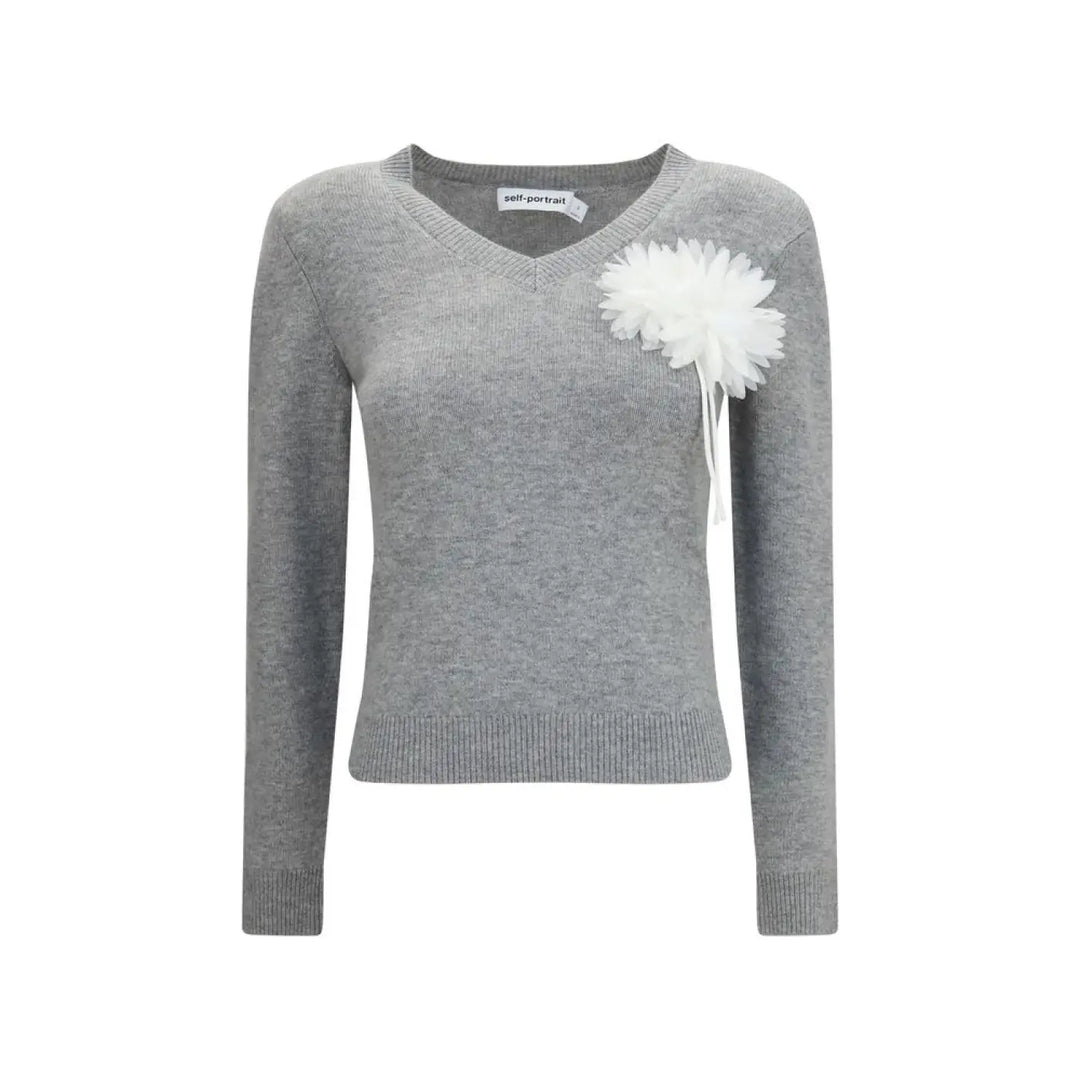 Self-portrait Gray Cashmere Sweater