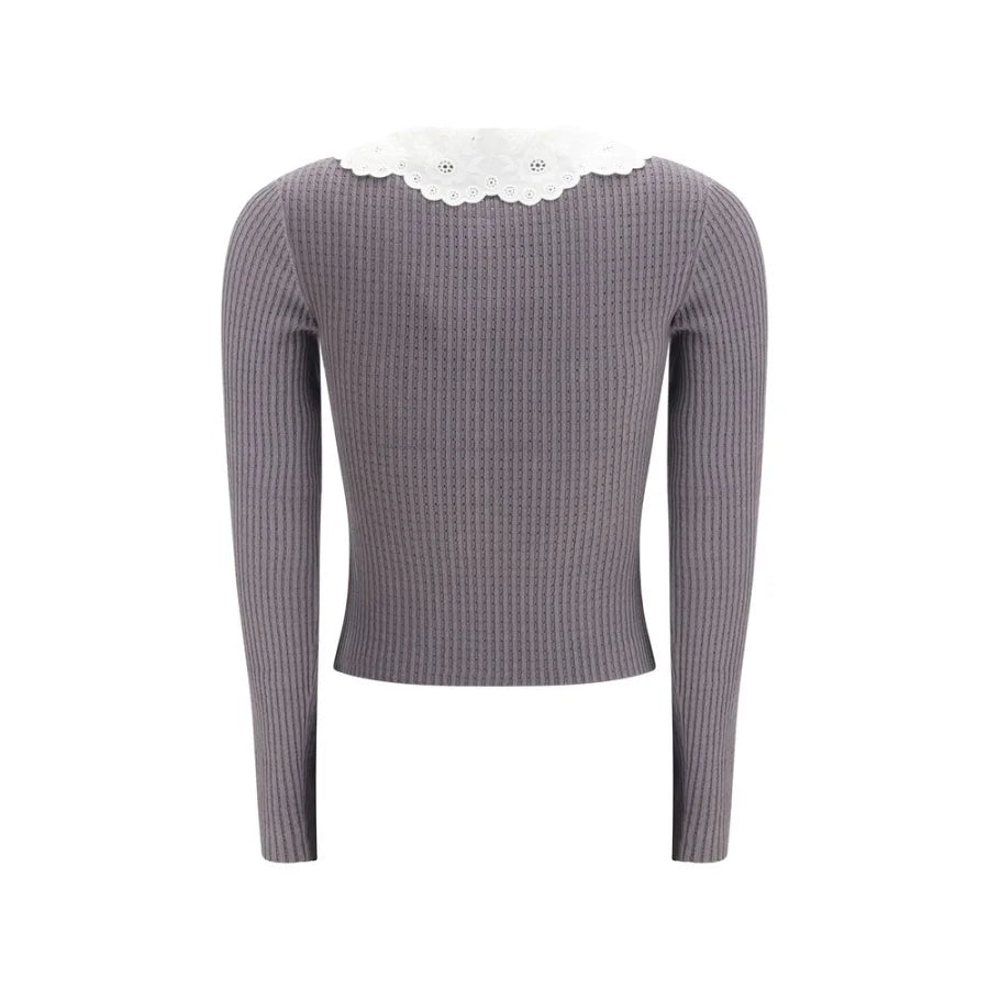 Self-Portrait Gray Viscose Shirt