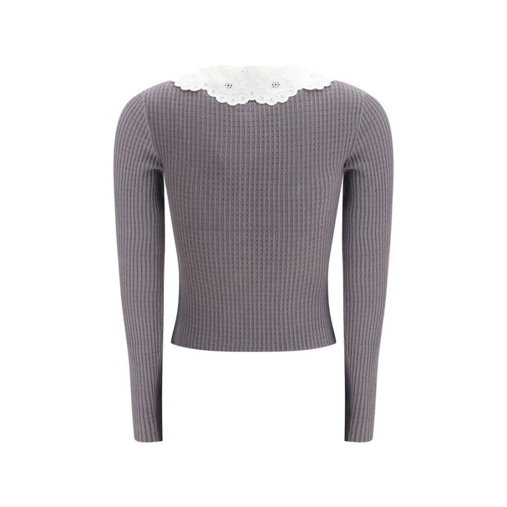 Self-Portrait Gray Viscose Shirt