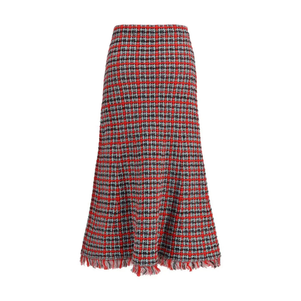 Self-portrait Red Cotton Midi Skirt