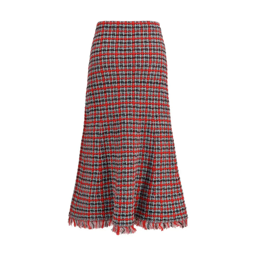 Self-portrait Red Cotton Midi Skirt