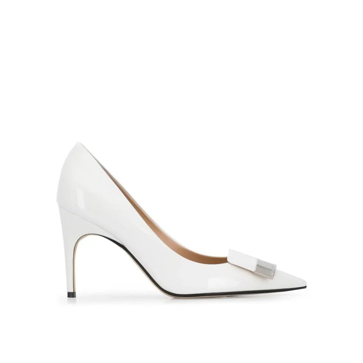 Sergio Rossi White Calfskin High Heel Pumps