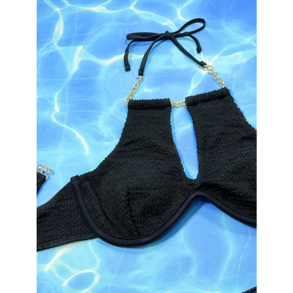 Sexy Solid Beach Thong Set - Underwire Included! Trendsi