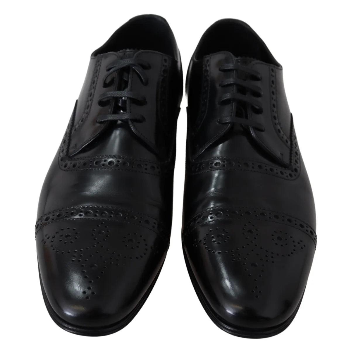 Show Stopping Dolce Gabbana Black Derby Dress Shoes Italian Style &