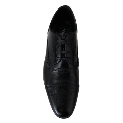 Show Stopping Dolce Gabbana Black Derby Dress Shoes Italian Style &
