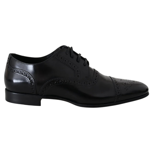 Show Stopping Dolce Gabbana Black Derby Dress Shoes Italian Style &