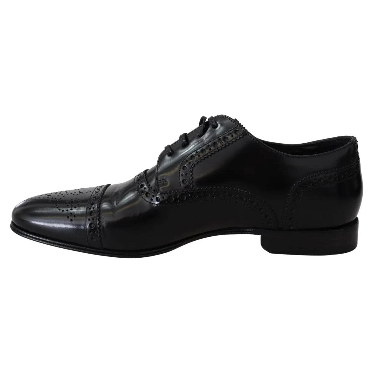 Show Stopping Dolce Gabbana Black Derby Dress Shoes Italian Style &