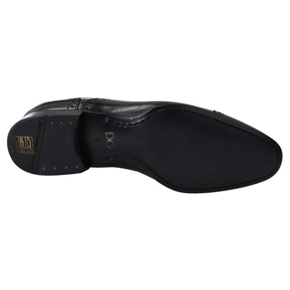 Show Stopping Dolce Gabbana Black Derby Dress Shoes Italian Style &
