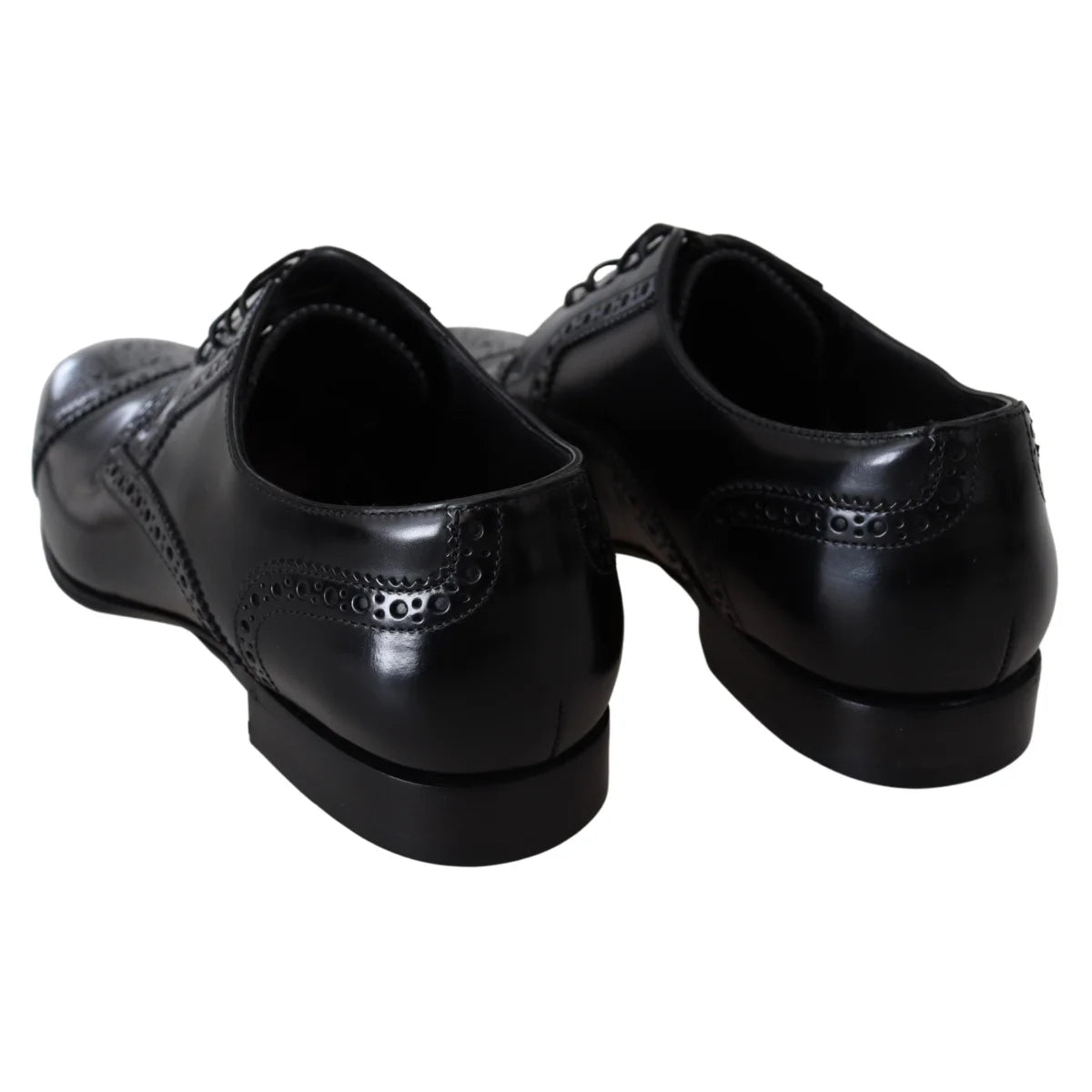 Show Stopping Dolce Gabbana Black Derby Dress Shoes Italian Style &