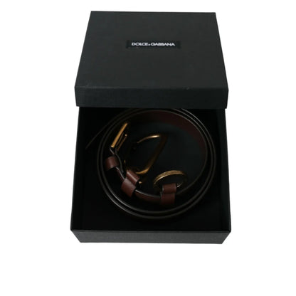 Showstopper Dolce Gabbana Calf Leather Belt with Metal Buckle Logo &