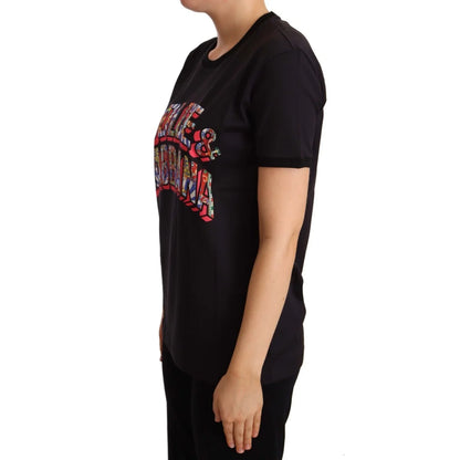 Showstopping Dolce Gabbana Black Tee with Bold Oversized Print &