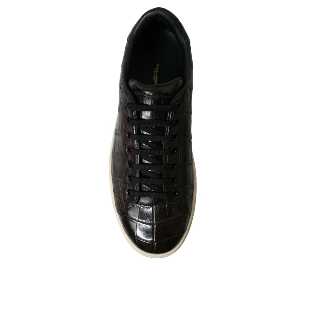 Showstopping Dolce Gabbana Crocodile Leather Brown Sneakers &