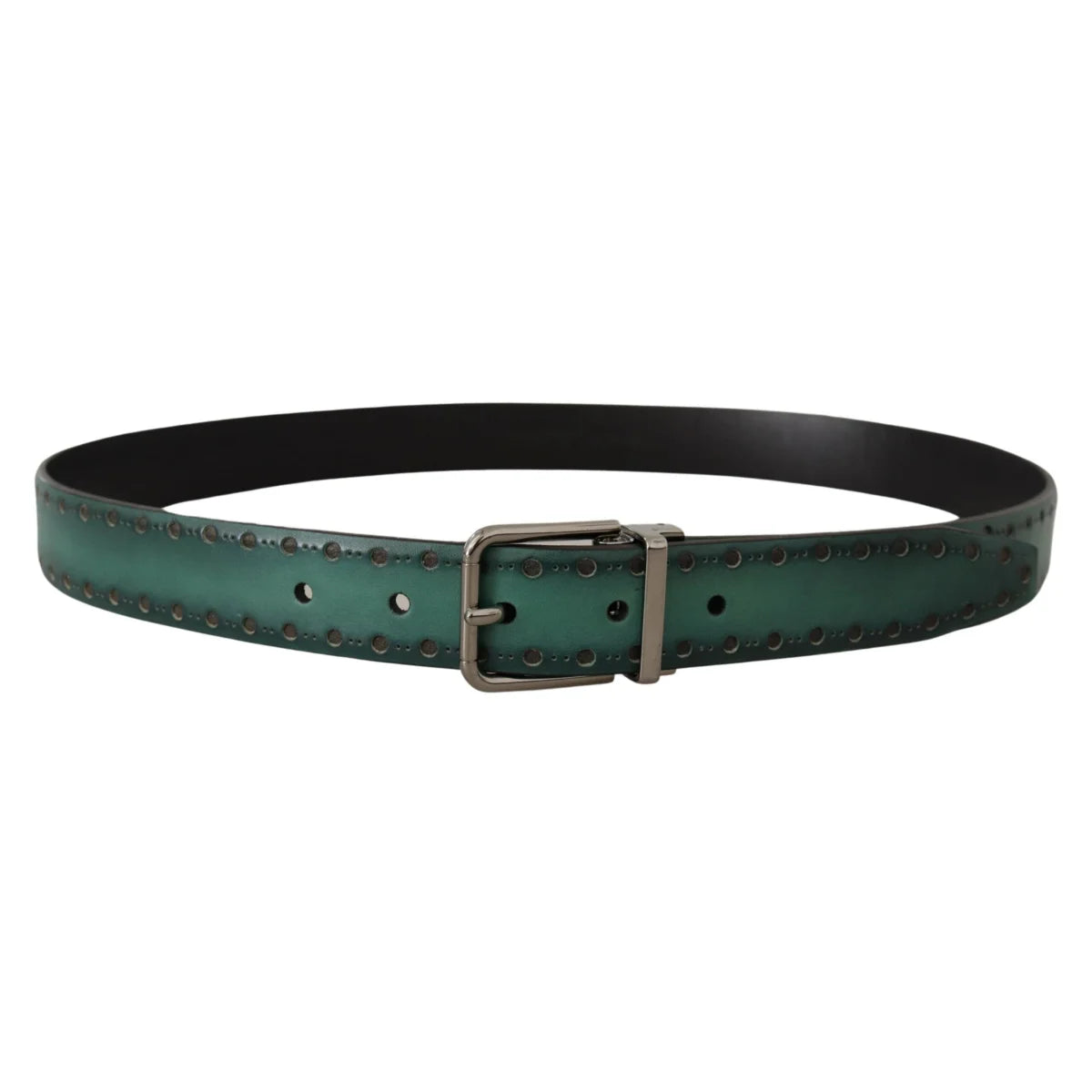 Showstopping Dolce & Gabbana Giotte Leather Belt Silver Tone Buckle