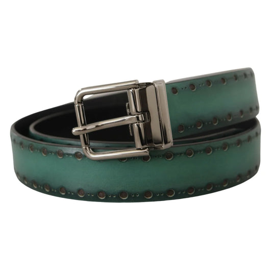 Showstopping Dolce & Gabbana Giotte Leather Belt Silver Tone Buckle