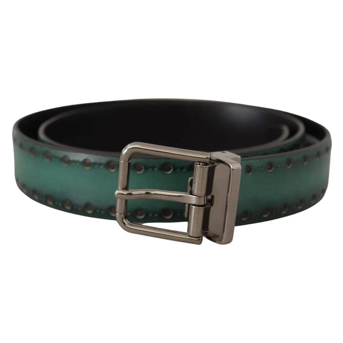Showstopping Dolce & Gabbana Giotte Leather Belt Silver Tone Buckle