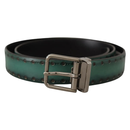 Showstopping Dolce & Gabbana Giotte Leather Belt Silver Tone Buckle