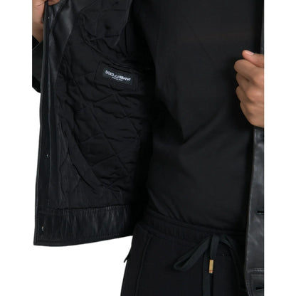 Showstopping Dolce Gabbana Leather Biker Jacket with Luxe Fur Collar &