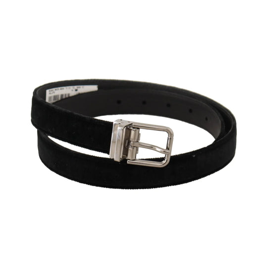 Showstopping Dolce and Gabbana Velvet Dress Belt with Iconic Buckle &